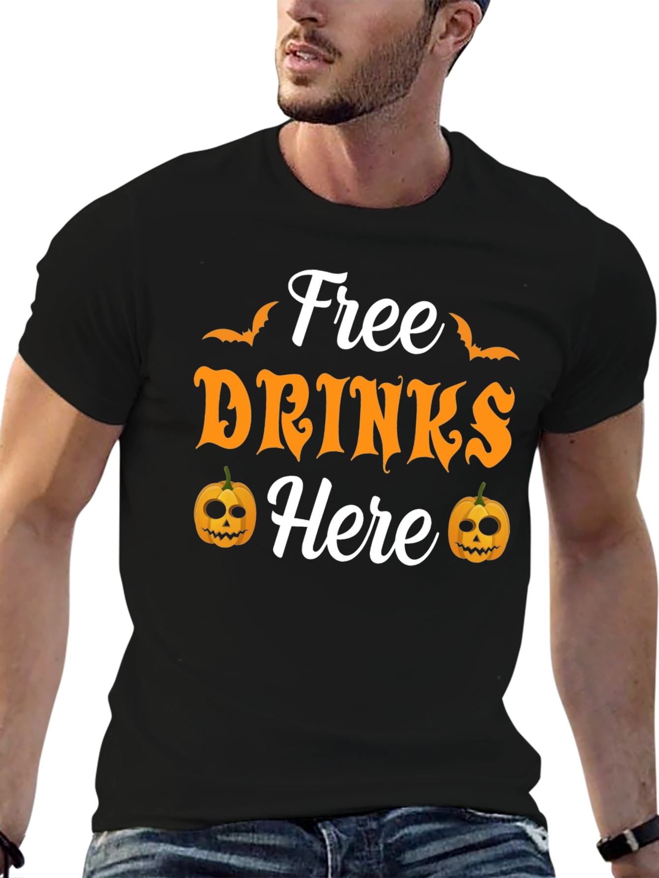 Free Drinks Here Halloween T-Shirt