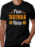 Free Drinks Here Halloween T-Shirt