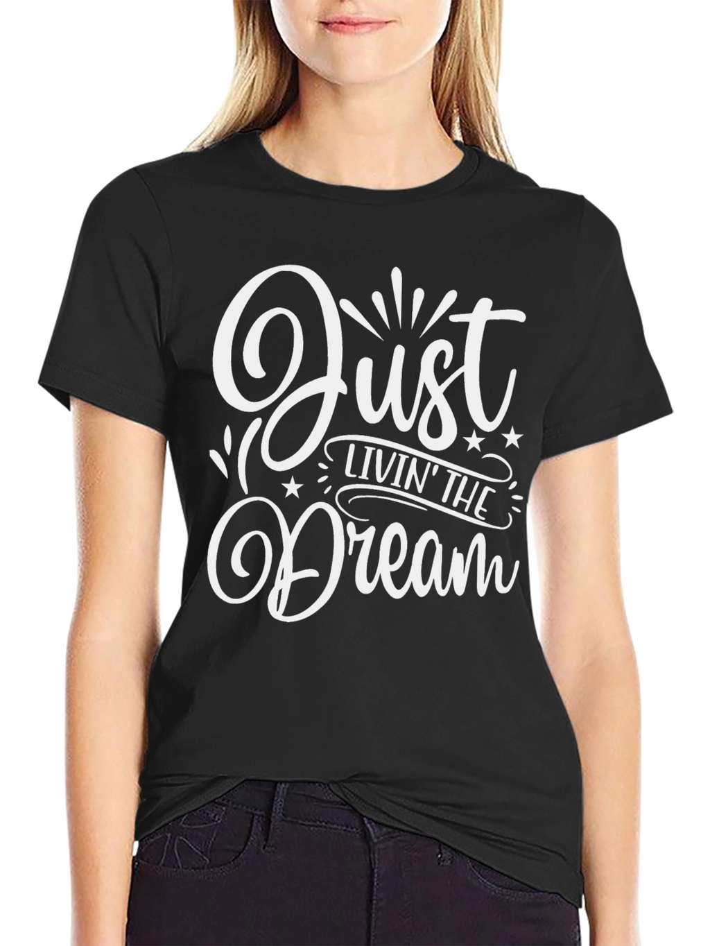 Just Livin The Dream Black Graphic Tee