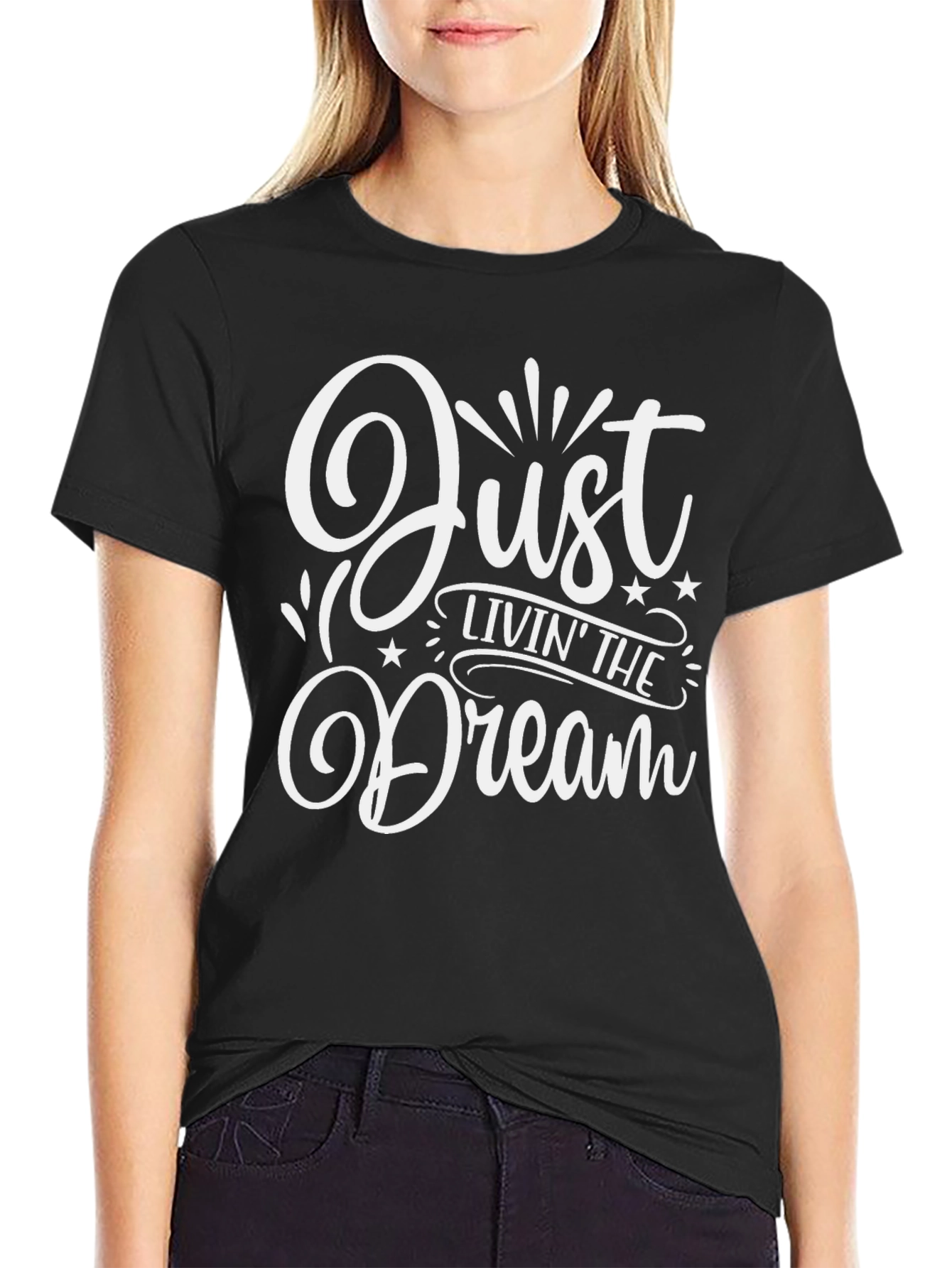 Just Livin The Dream Black Graphic Tee