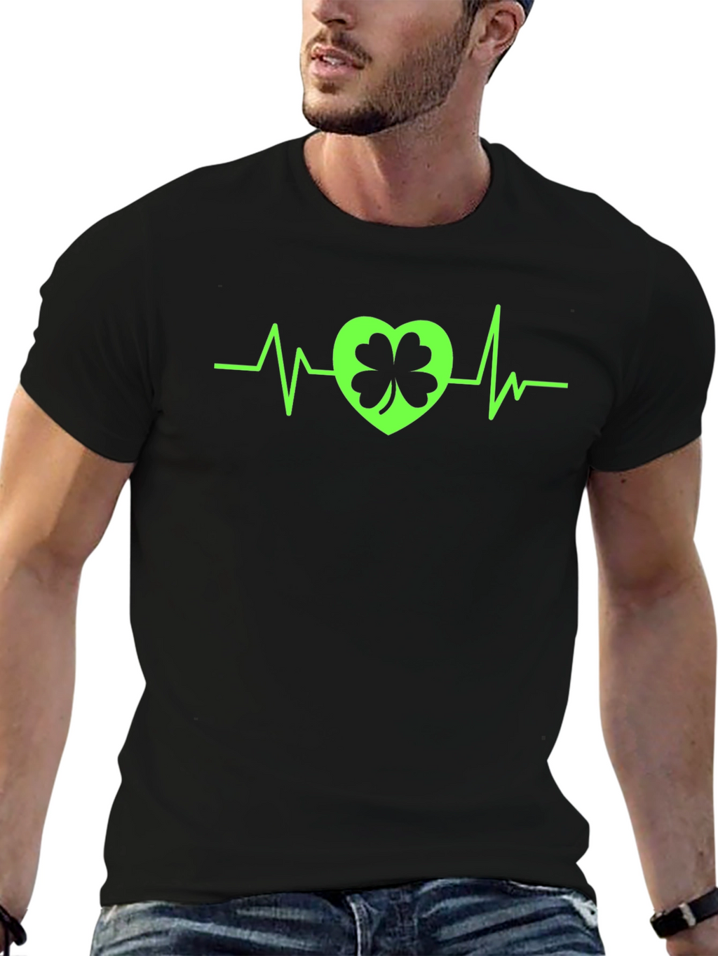 St. Patricks Day Heartbeat Shamrock T-Shirt