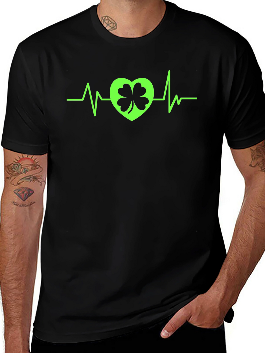 St. Patricks Day Heartbeat Shamrock T-Shirt