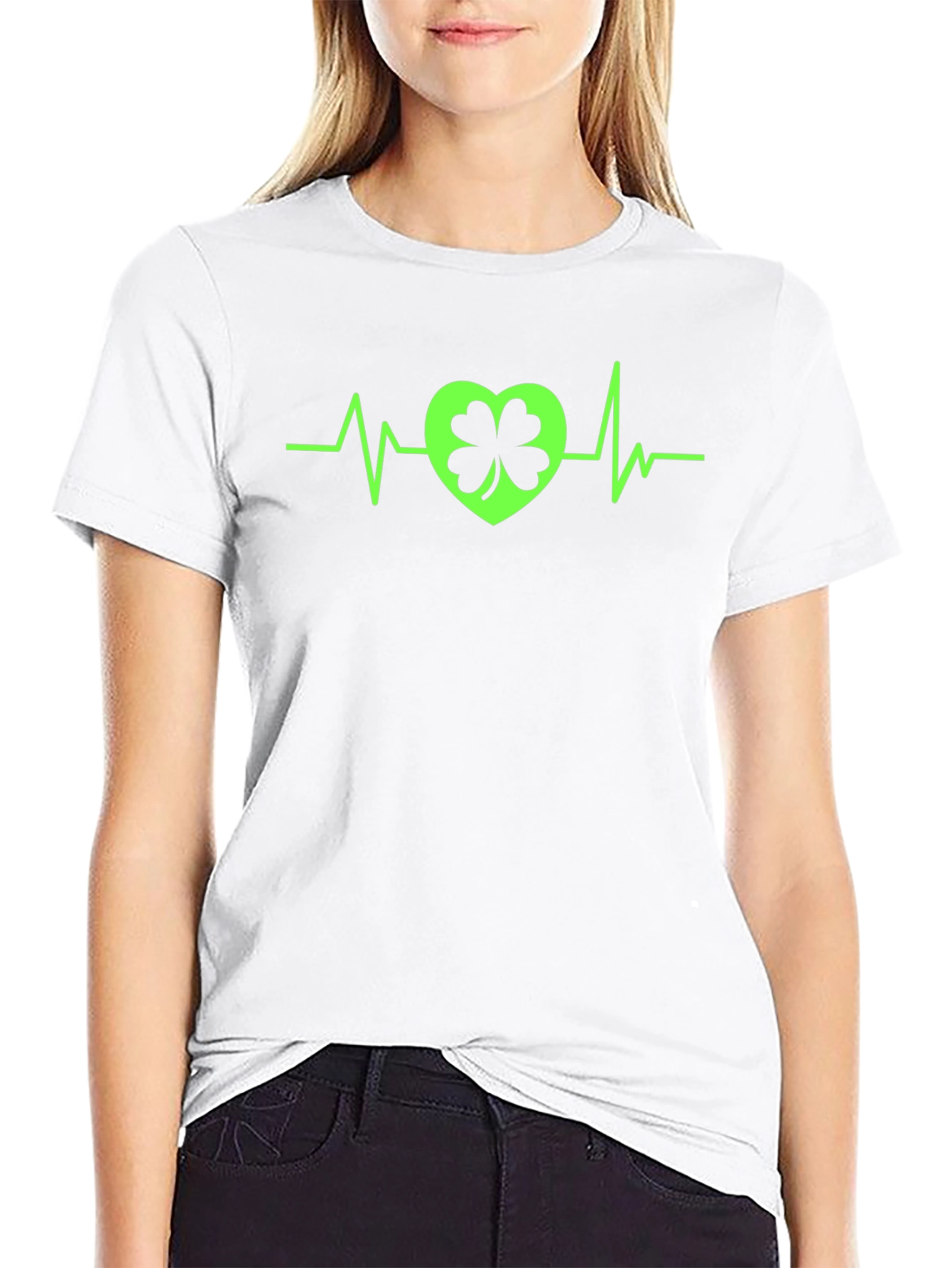 St. Patricks Day Heartbeat Shamrock T-Shirt