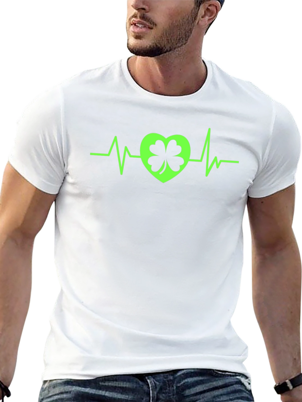 St. Patricks Day Heartbeat Shamrock T-Shirt