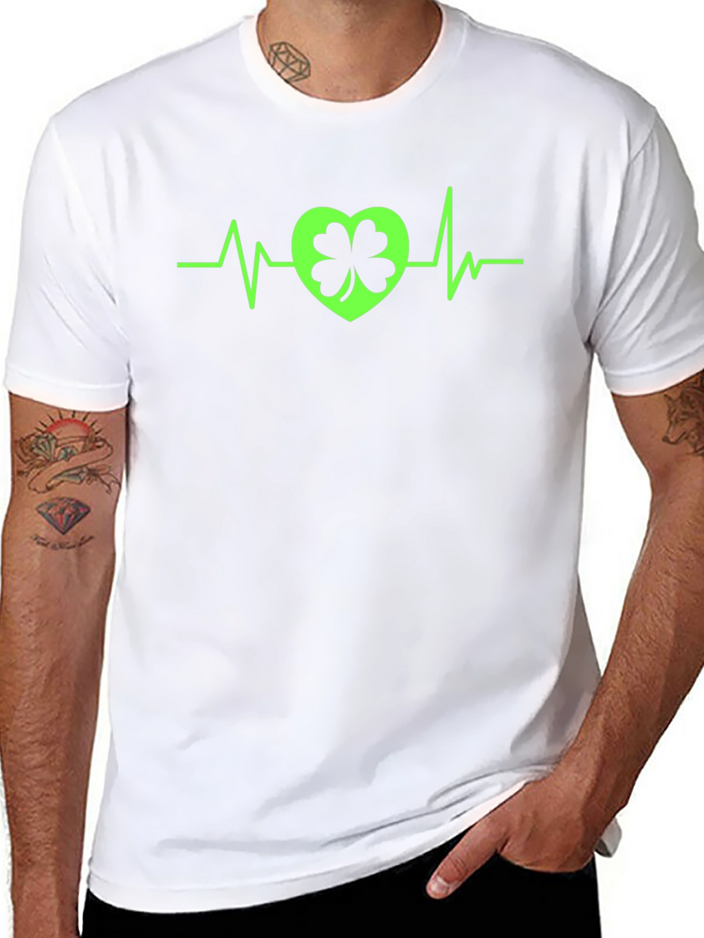 St. Patricks Day Heartbeat Shamrock T-Shirt