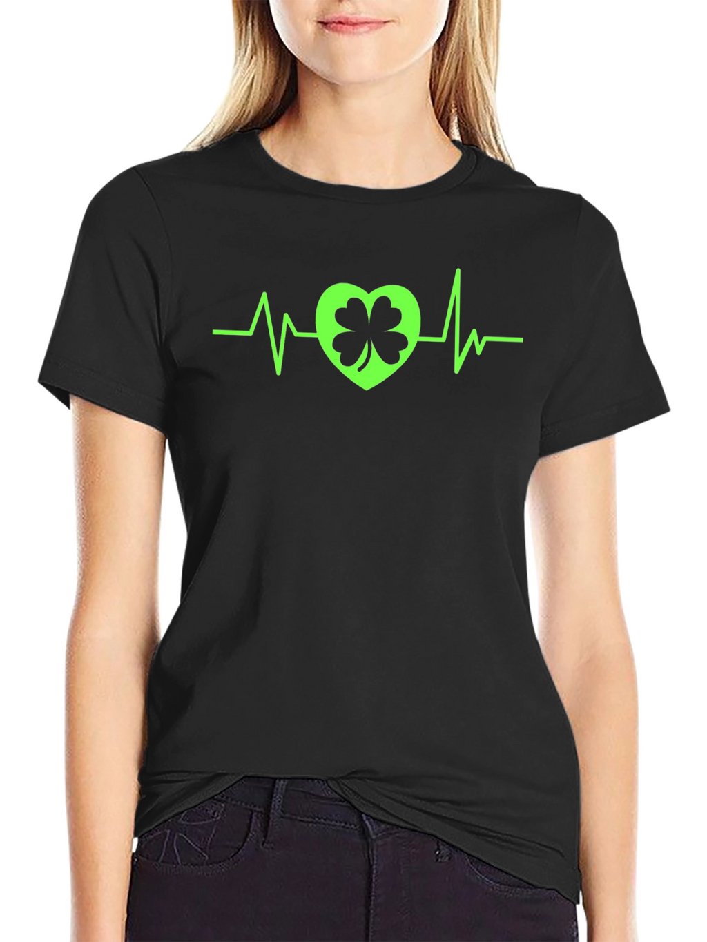 St. Patricks Day Heartbeat Shamrock T-Shirt