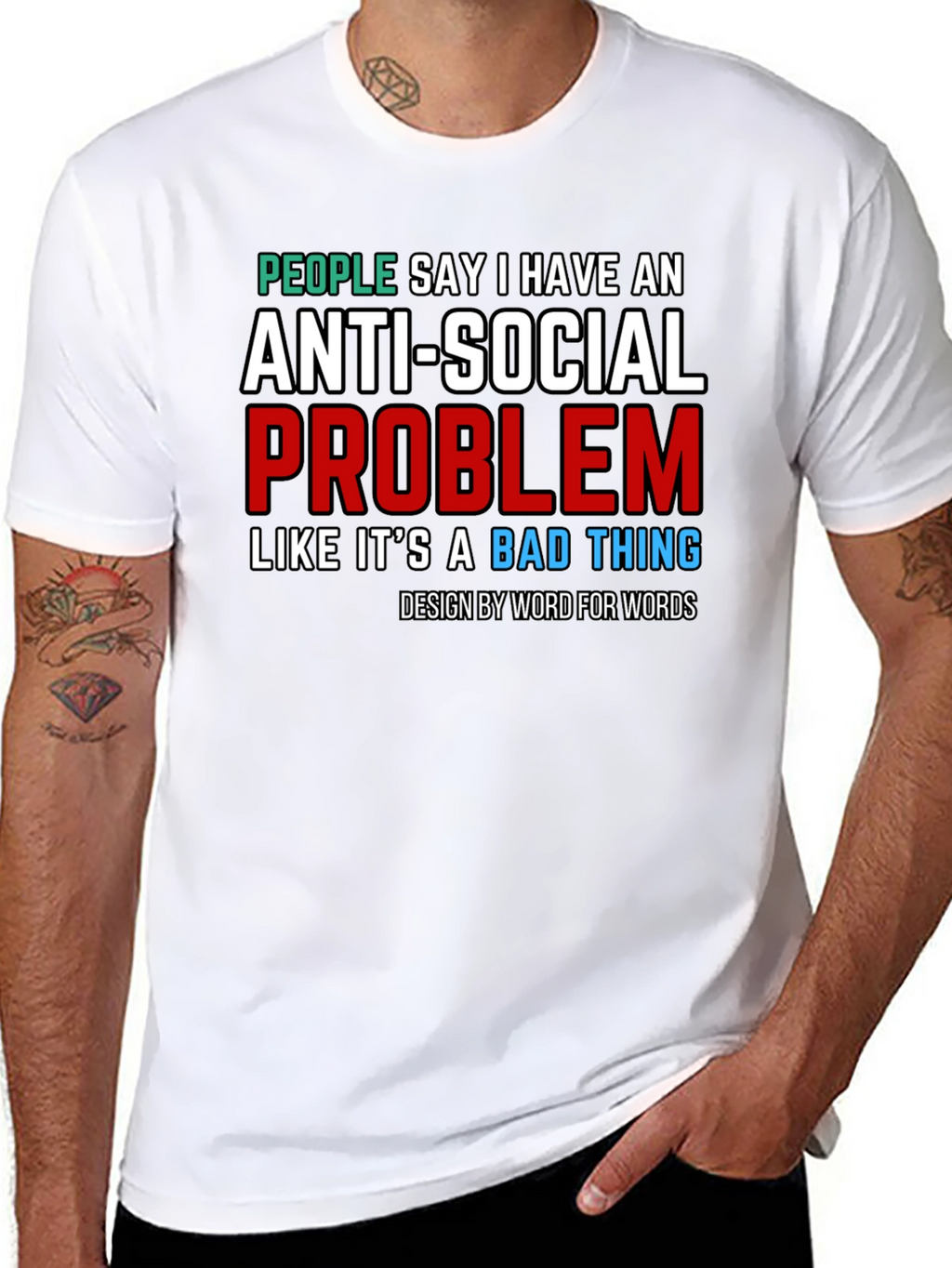 Anti-Social Problem T-Shirt - Novelty Graphic Tee