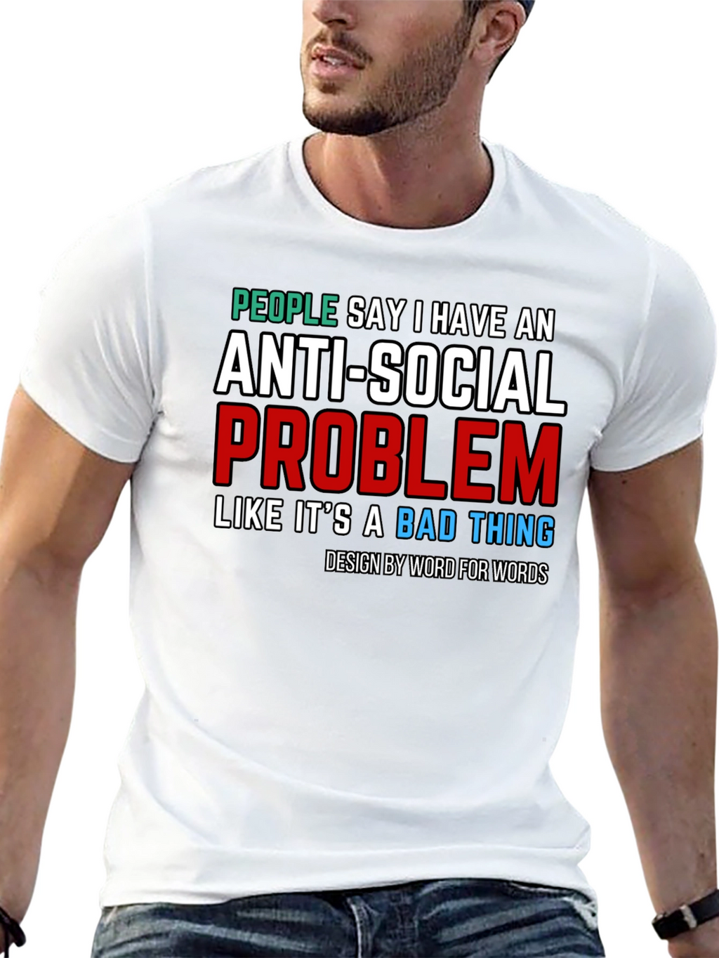 Anti-Social Problem T-Shirt - Novelty Graphic Tee