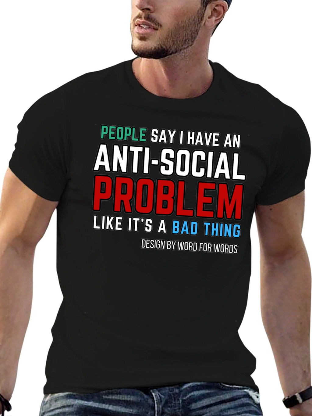 Anti-Social Problem T-Shirt - Novelty Graphic Tee