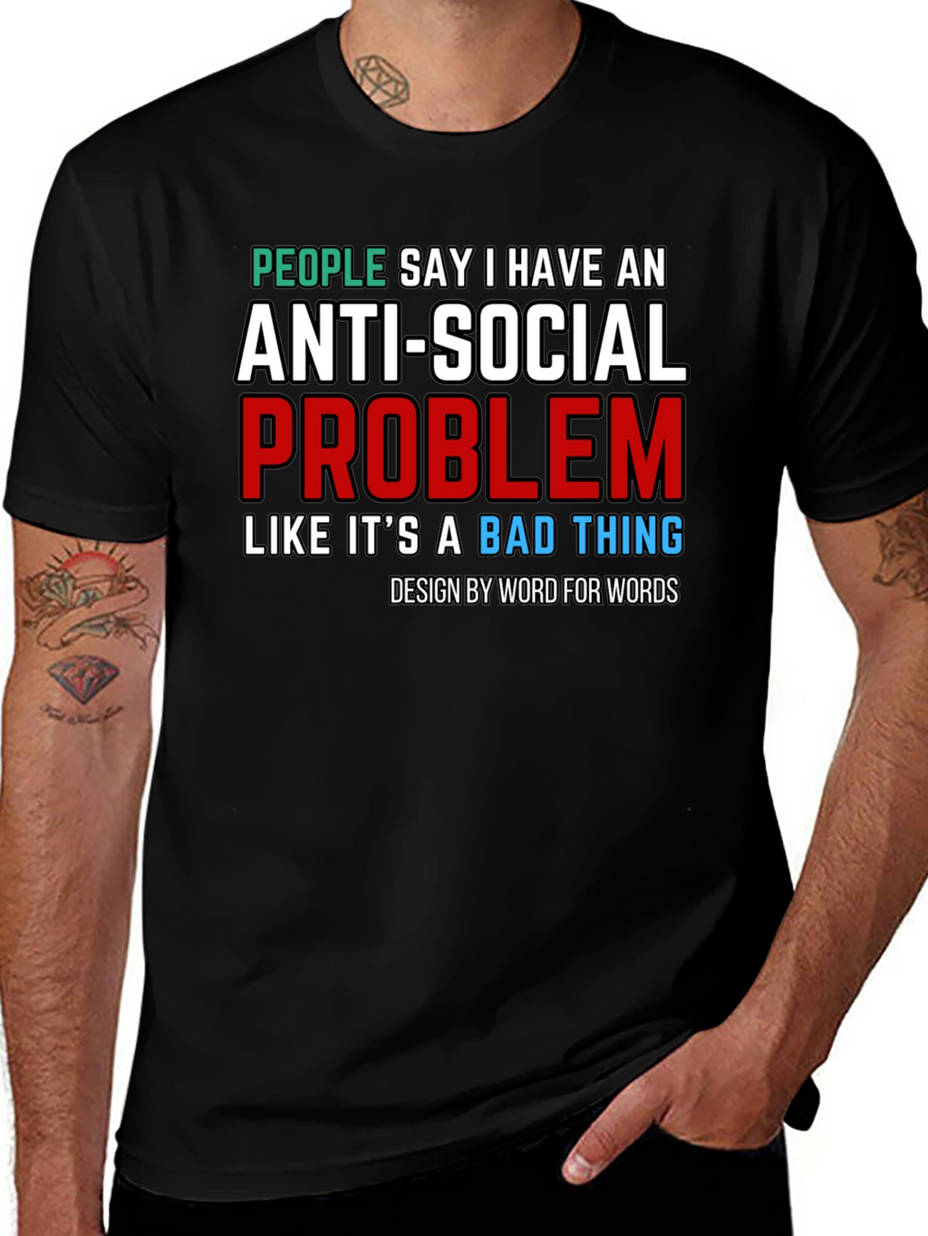 Anti-Social Problem T-Shirt - Novelty Graphic Tee