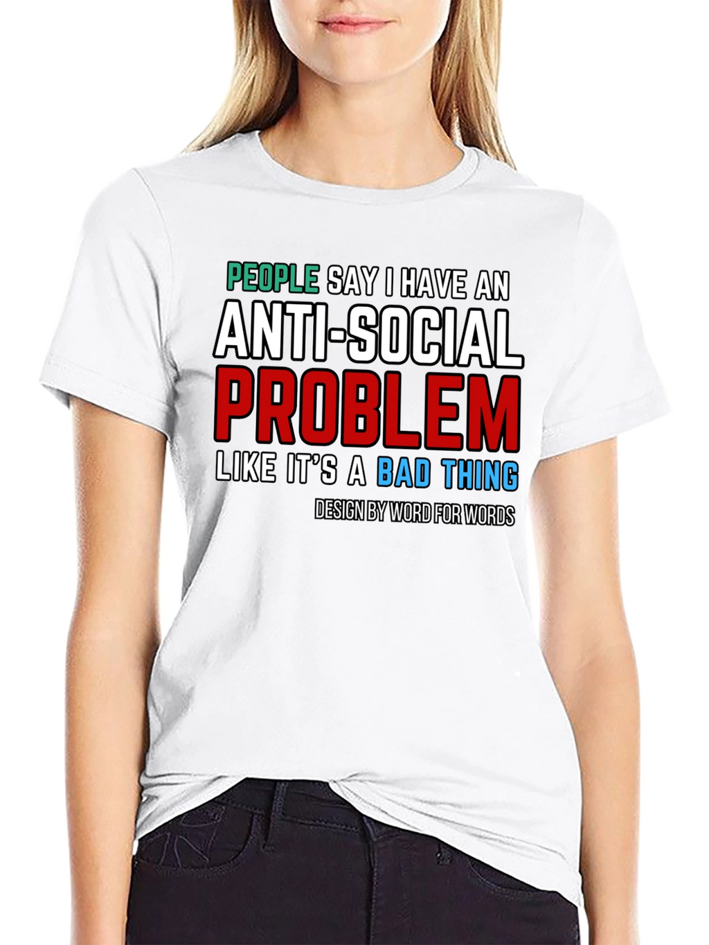 Anti-Social Problem T-Shirt - Novelty Graphic Tee