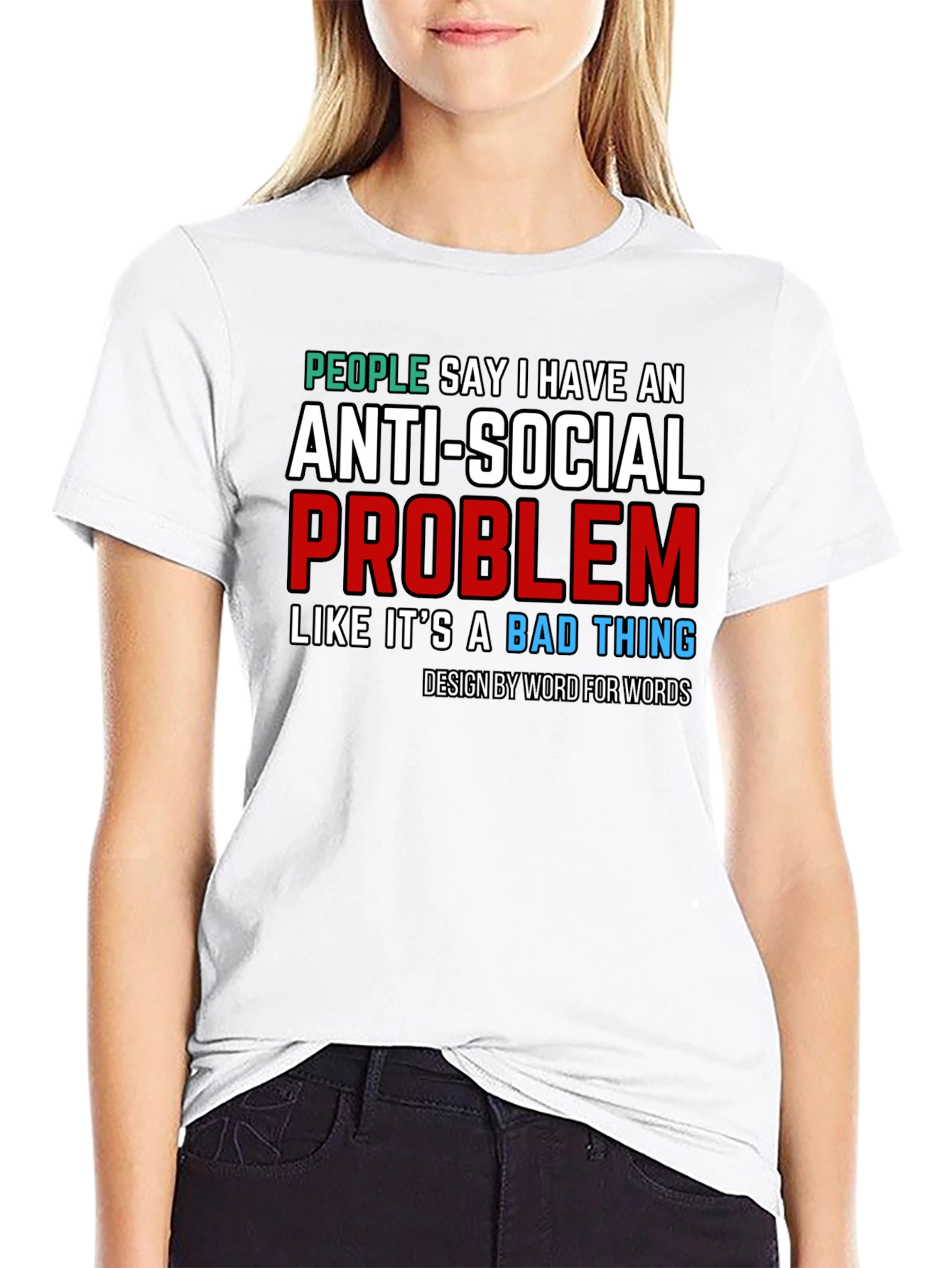 Anti-Social Problem T-Shirt - Novelty Graphic Tee