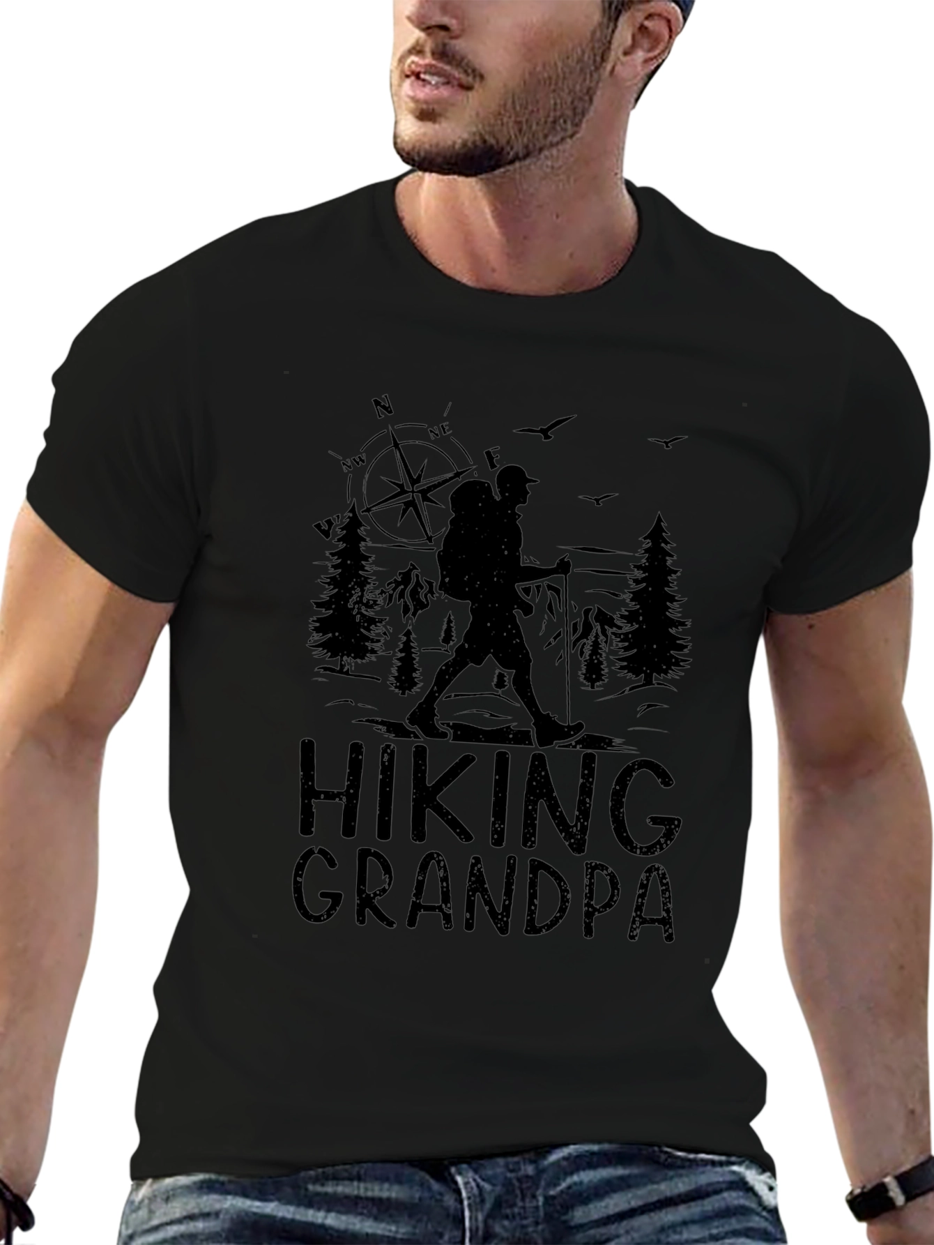 Hiking Grandpa Graphic Tee - Adventure Ready!