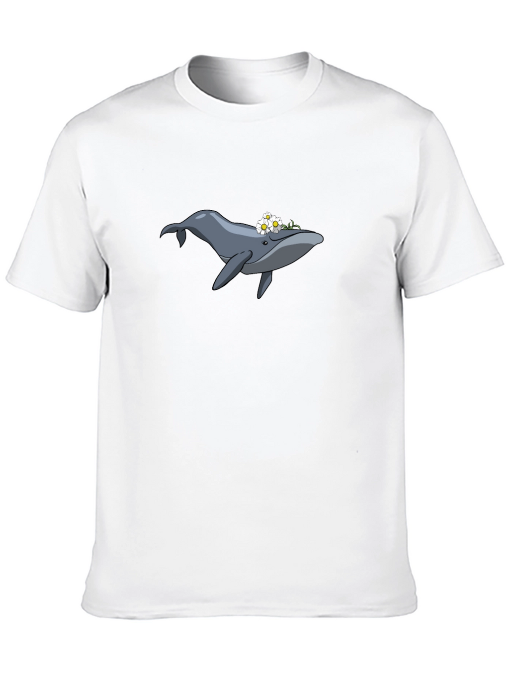 Whale & Flower Graphic T-Shirt - Soft Cotton Tee