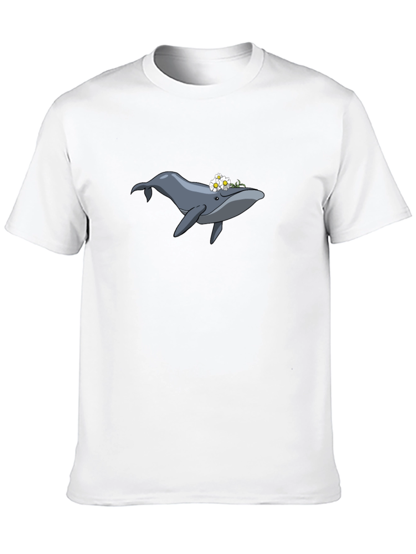 Whale & Flower Graphic T-Shirt - Soft Cotton Tee
