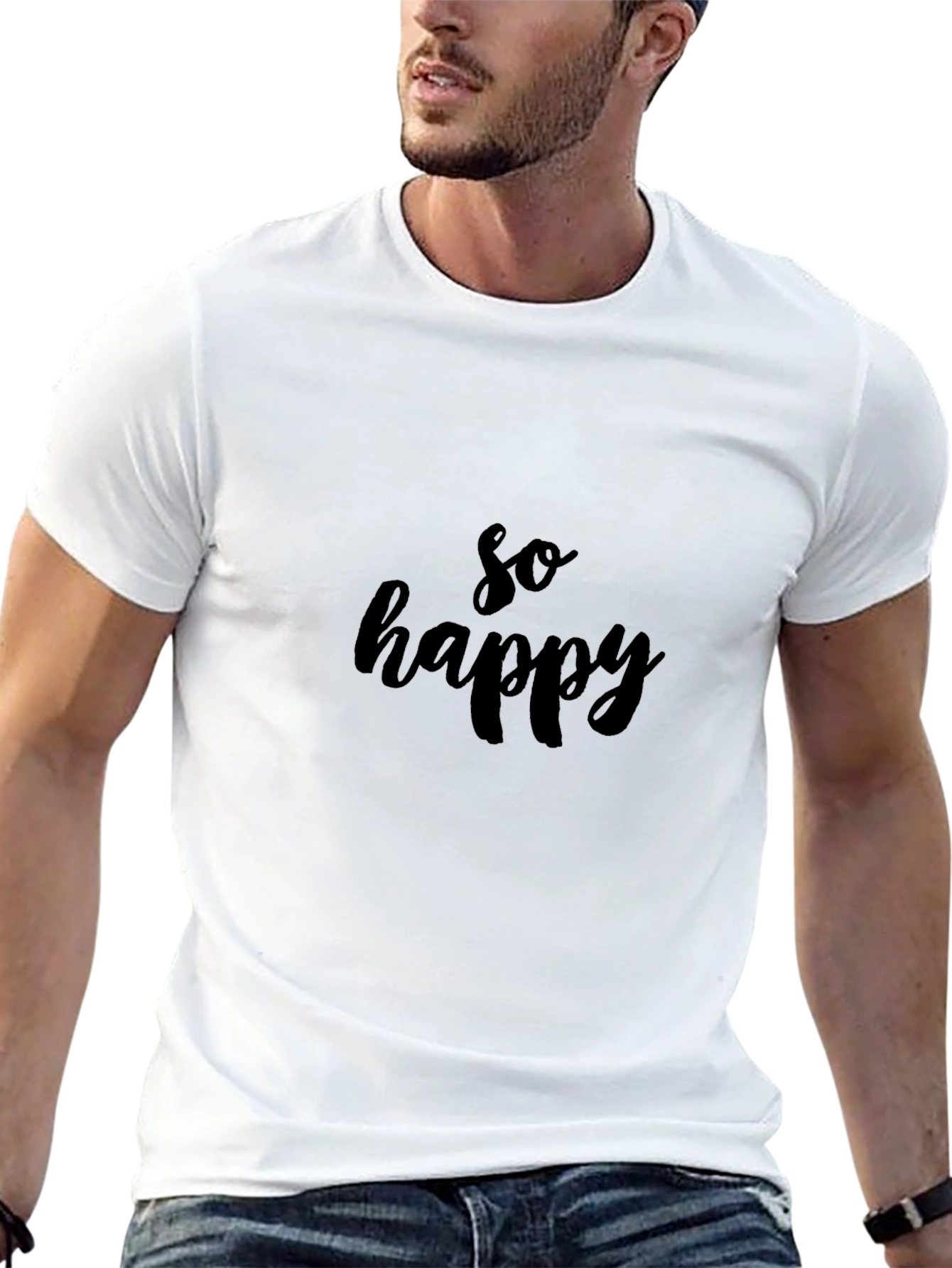 So Happy Black T-Shirt