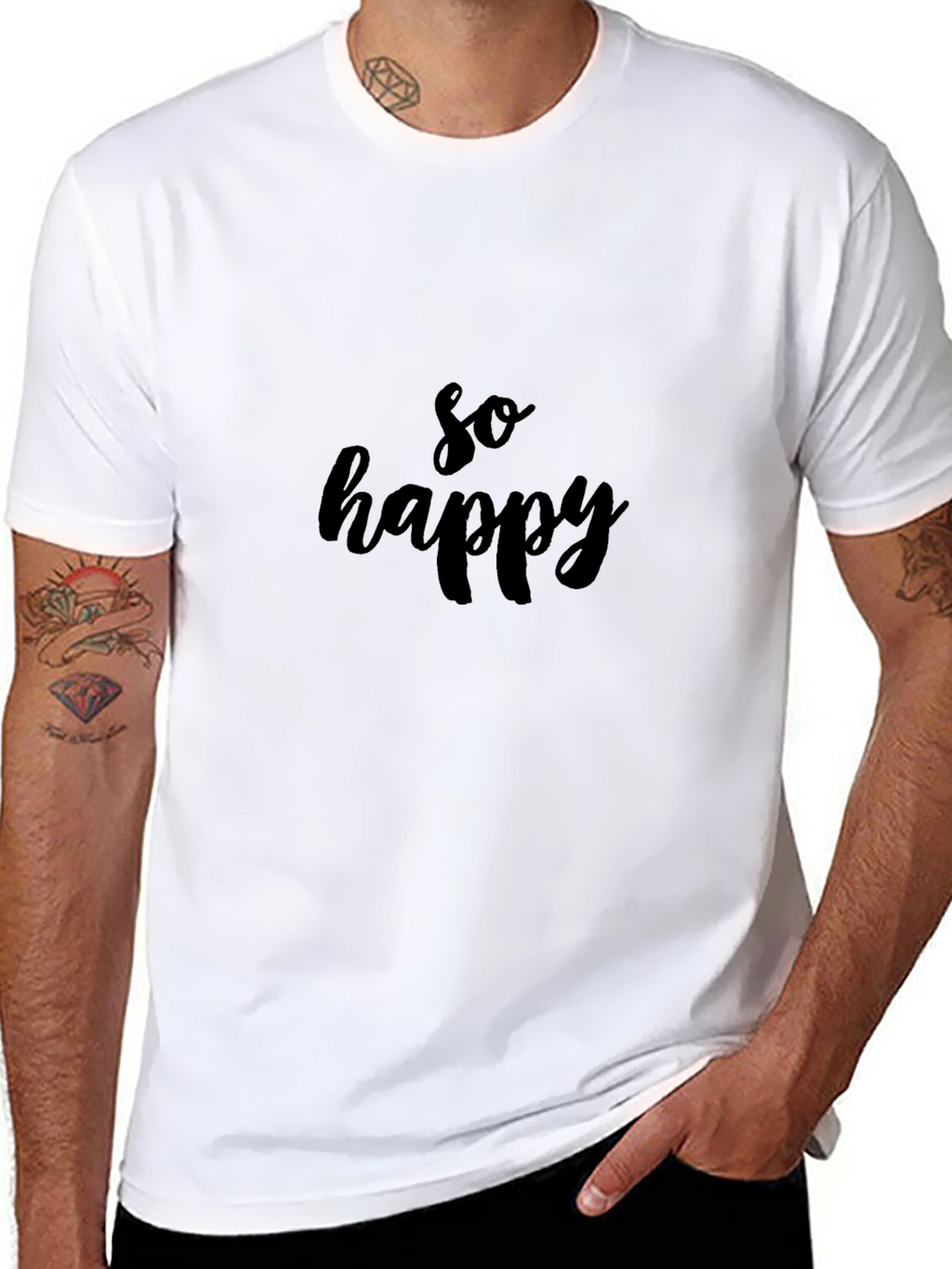 So Happy Black T-Shirt