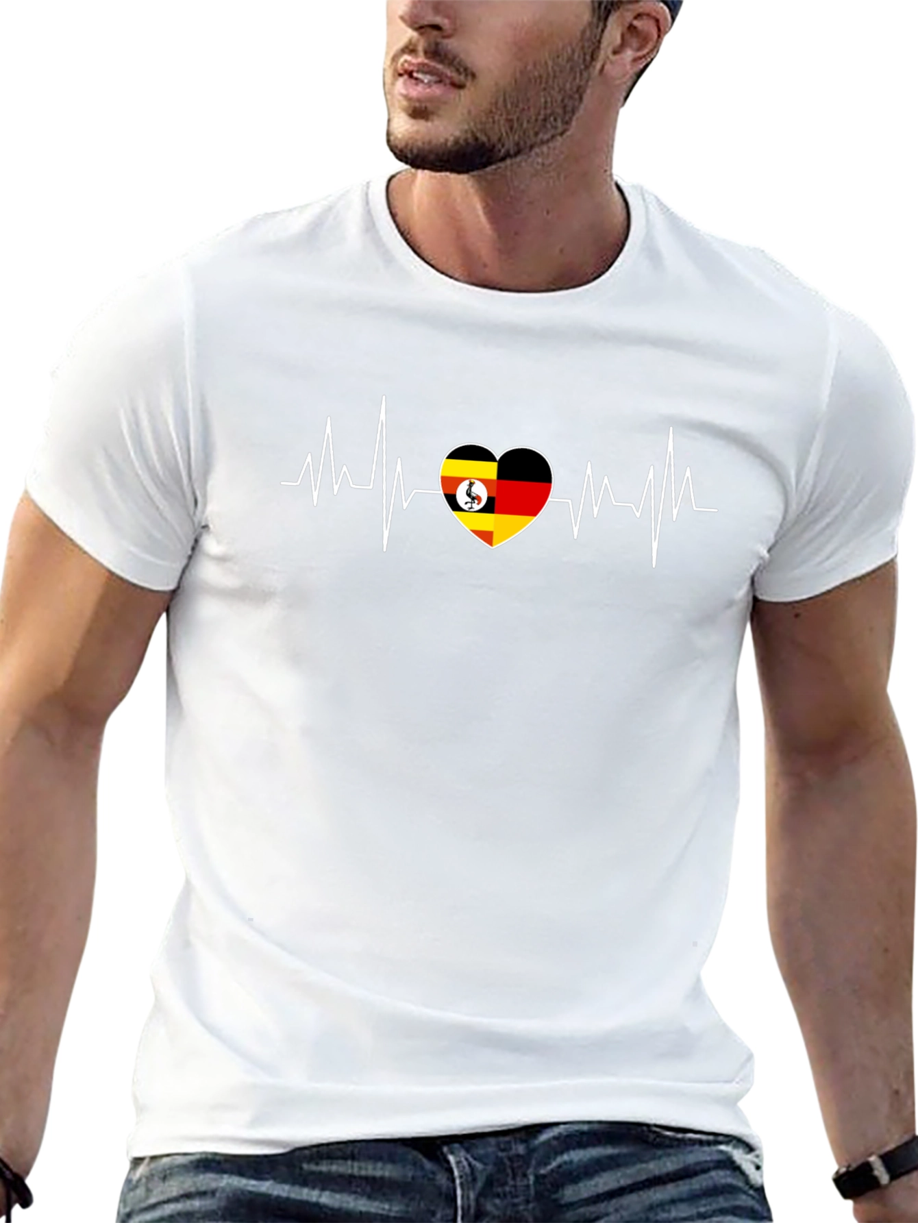 Uganda Heartbeat T-Shirt - Flag Graphic Tee