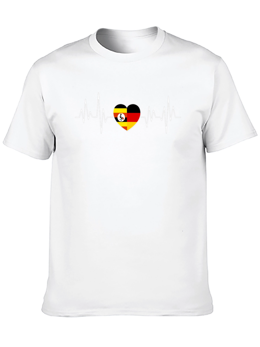 Uganda Heartbeat T-Shirt - Flag Graphic Tee