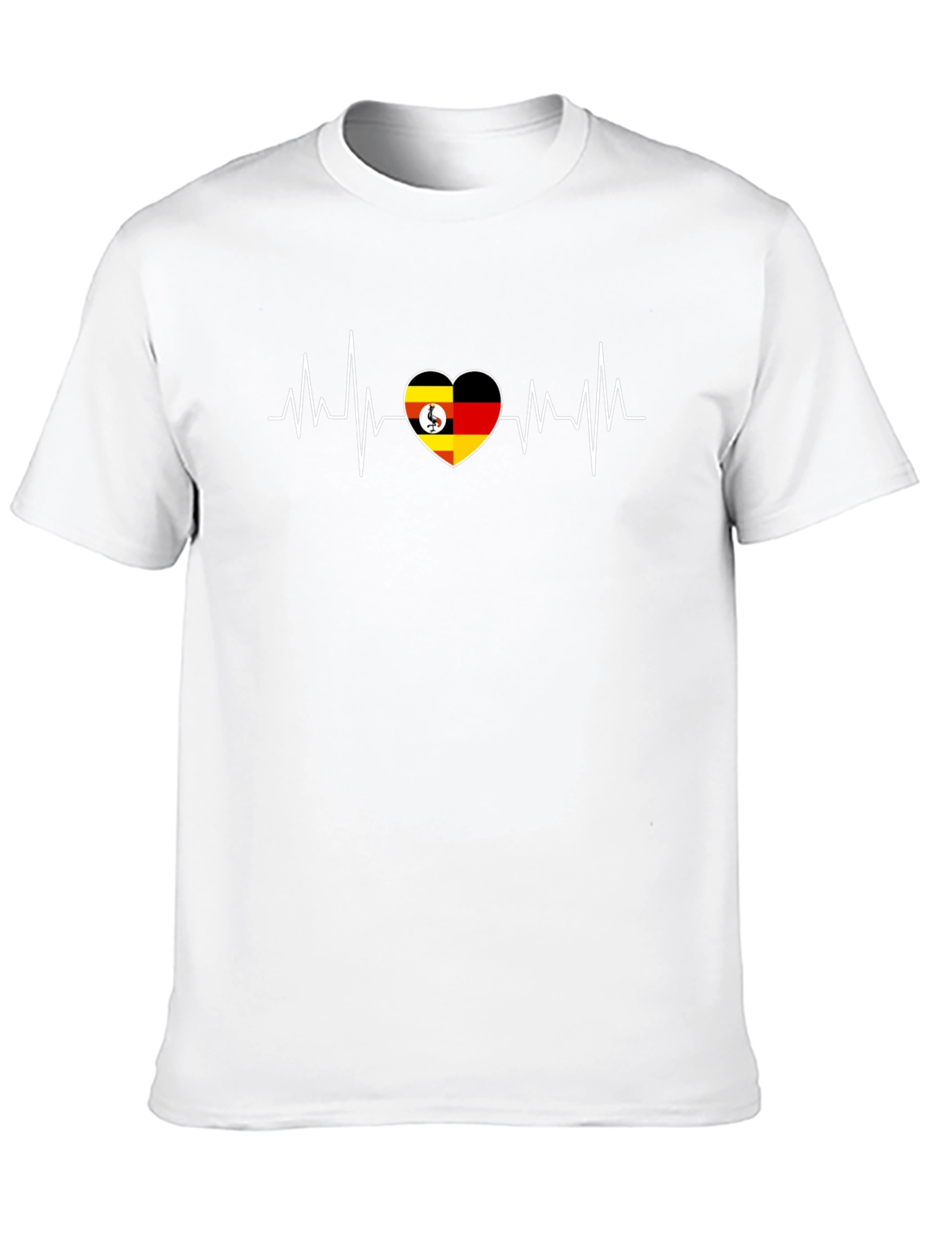 Uganda Heartbeat T-Shirt - Flag Graphic Tee