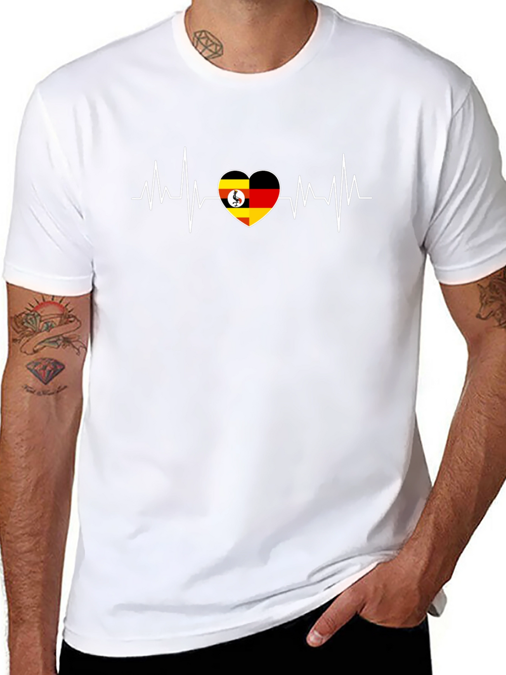Uganda Heartbeat T-Shirt - Flag Graphic Tee