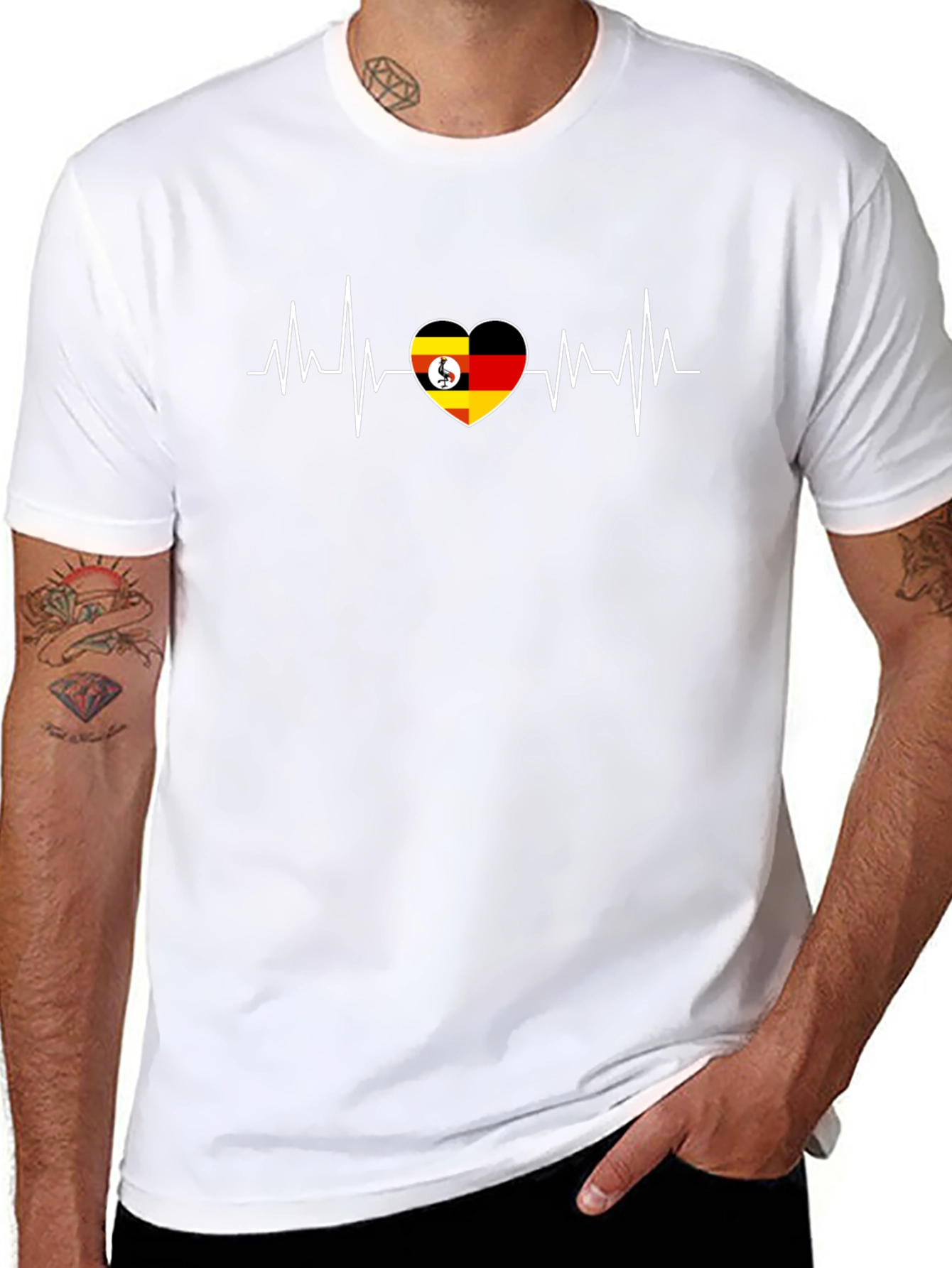 Uganda Heartbeat T-Shirt - Flag Graphic Tee
