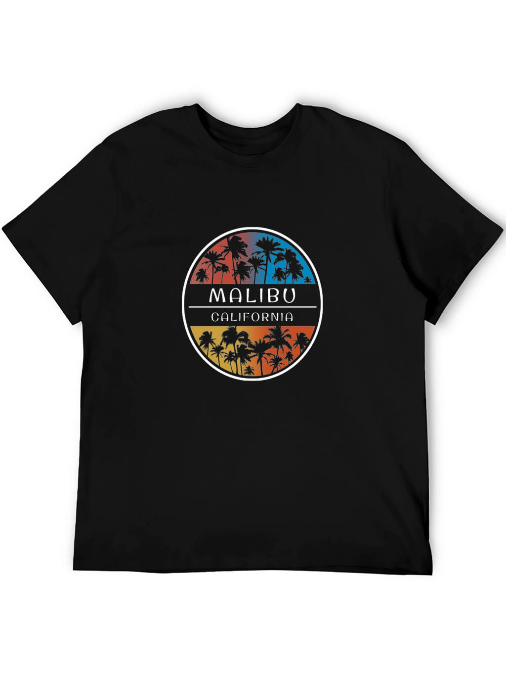 Malibu California Palm Tree Graphic T-Shirt