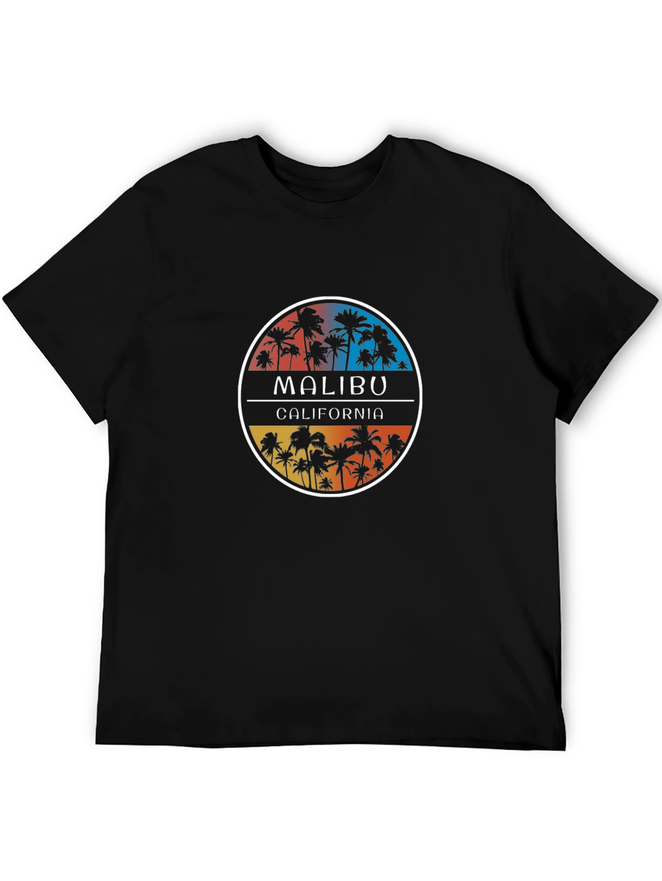 Malibu California Palm Tree Graphic T-Shirt