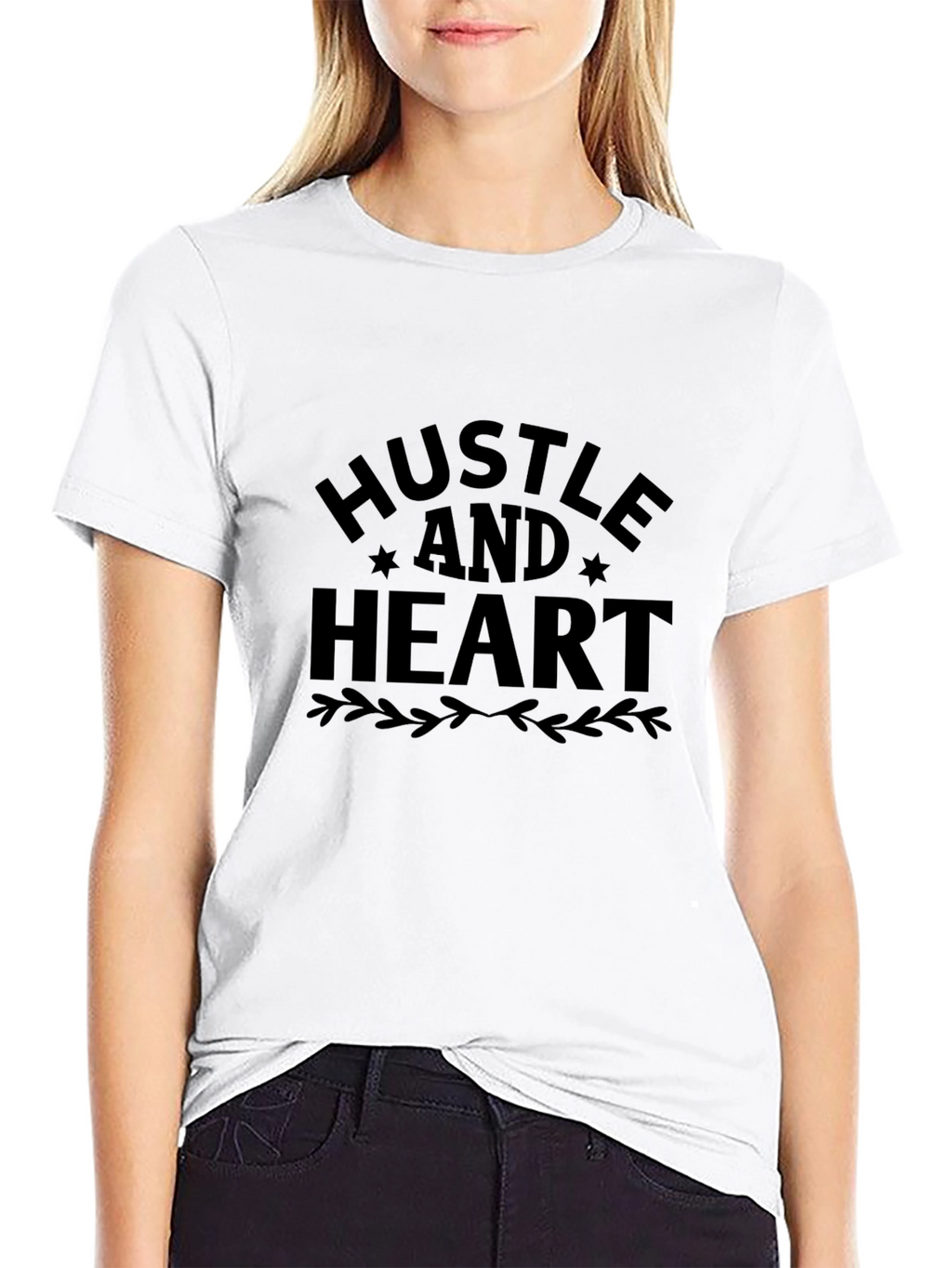 Hustle and Heart Black Tee - Motivational Shirt