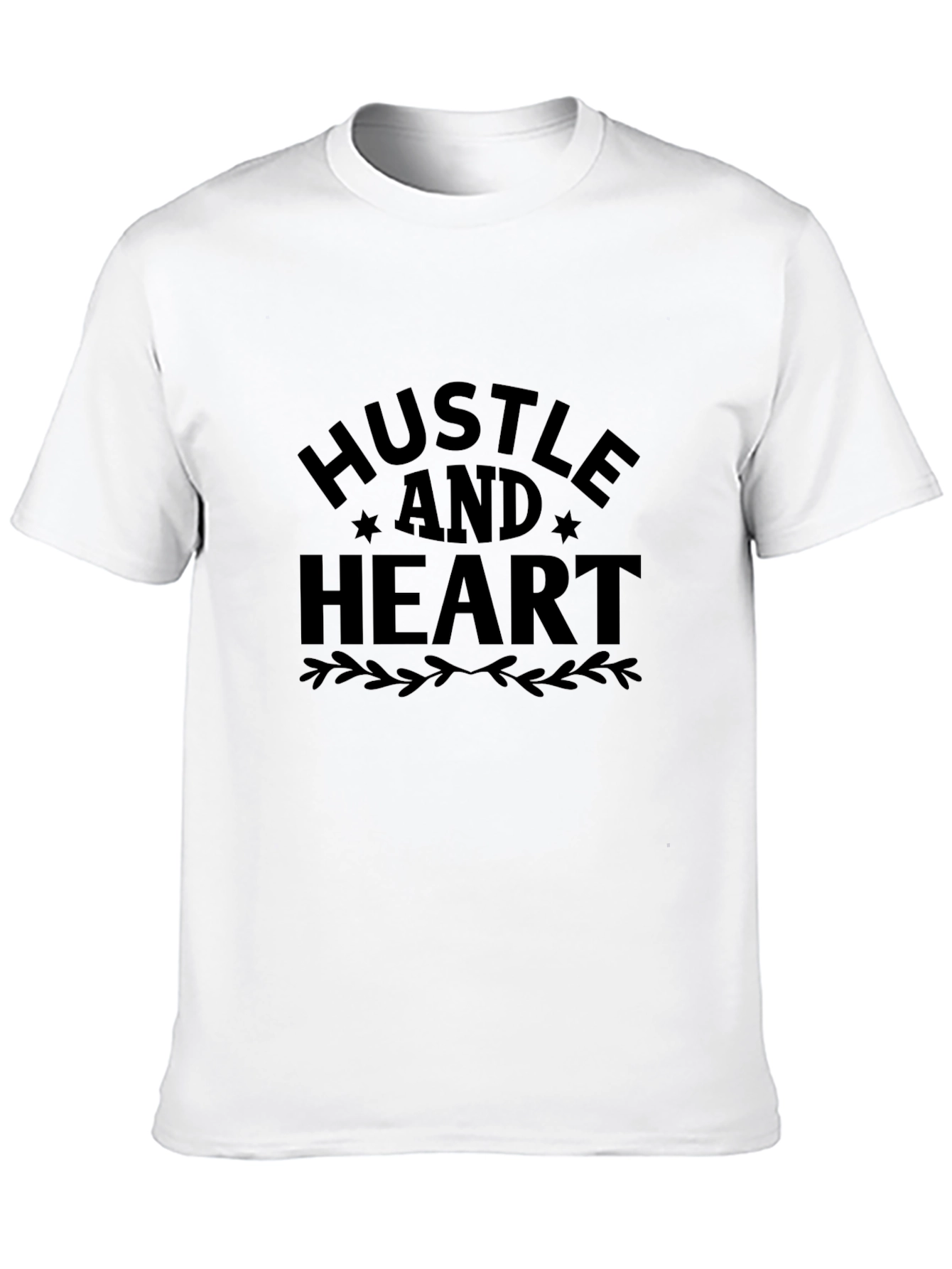 Hustle and Heart Black Tee - Motivational Shirt