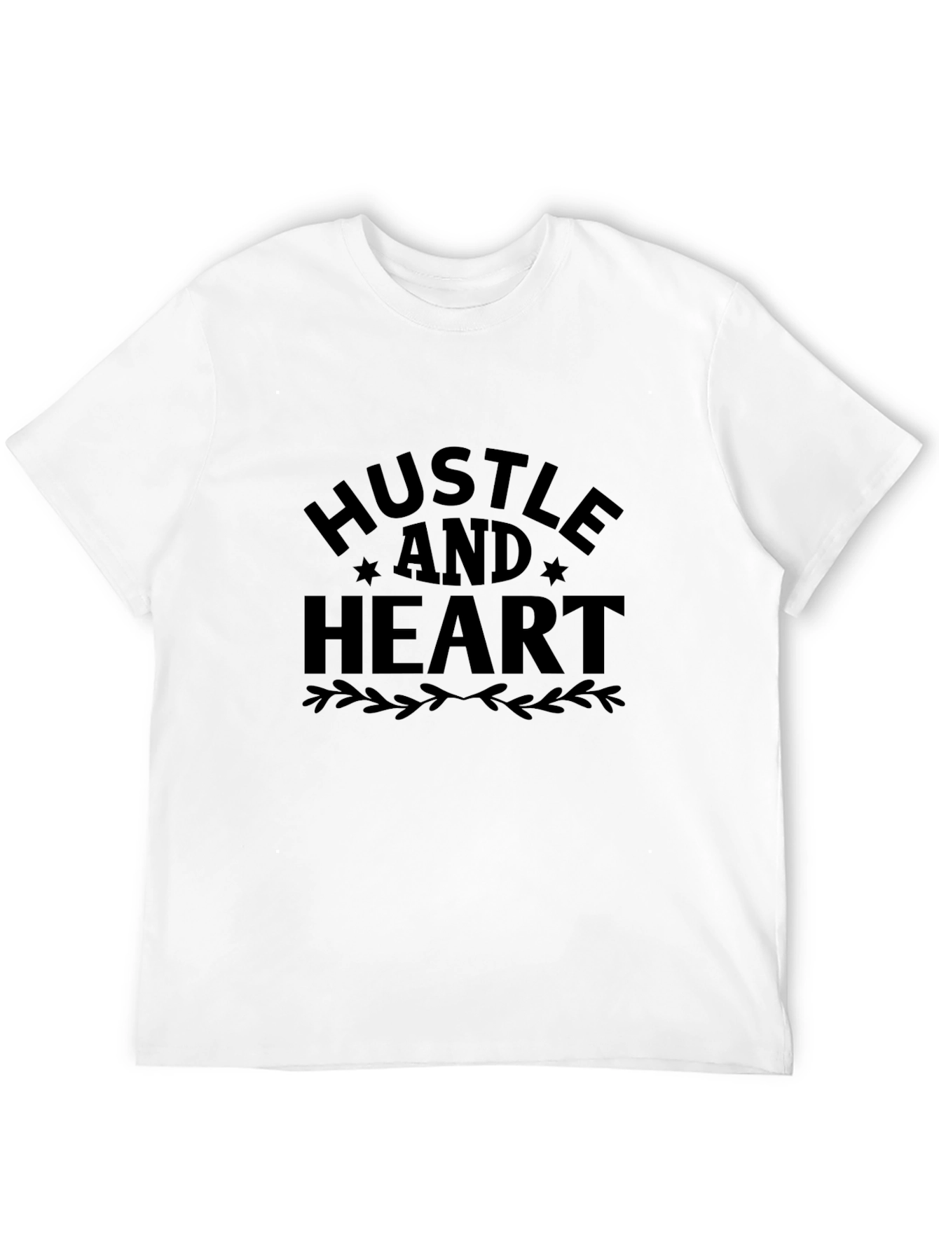 Hustle and Heart Black Tee - Motivational Shirt