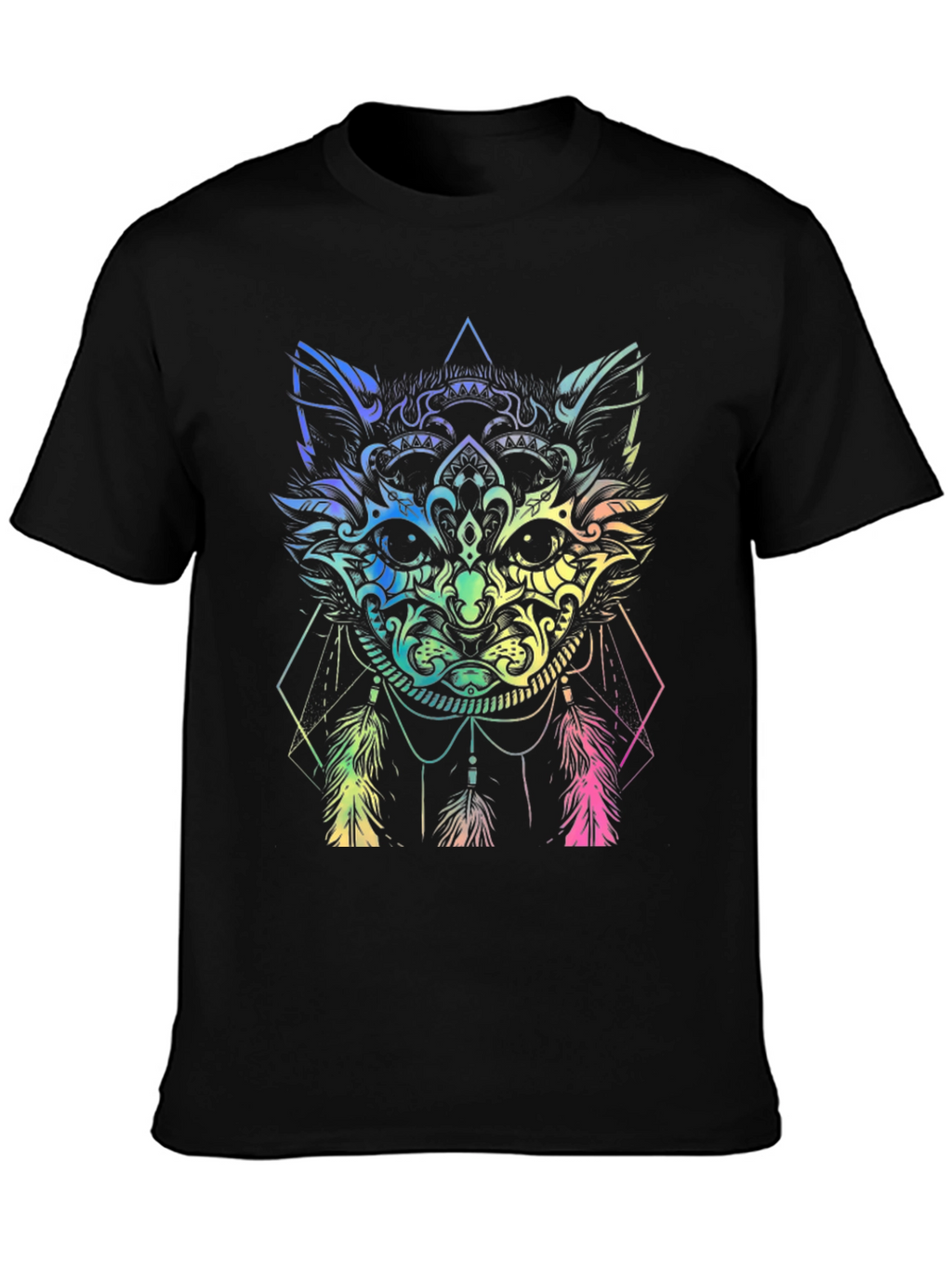 Rainbow Cat Dreamcatcher Graphic T-Shirt