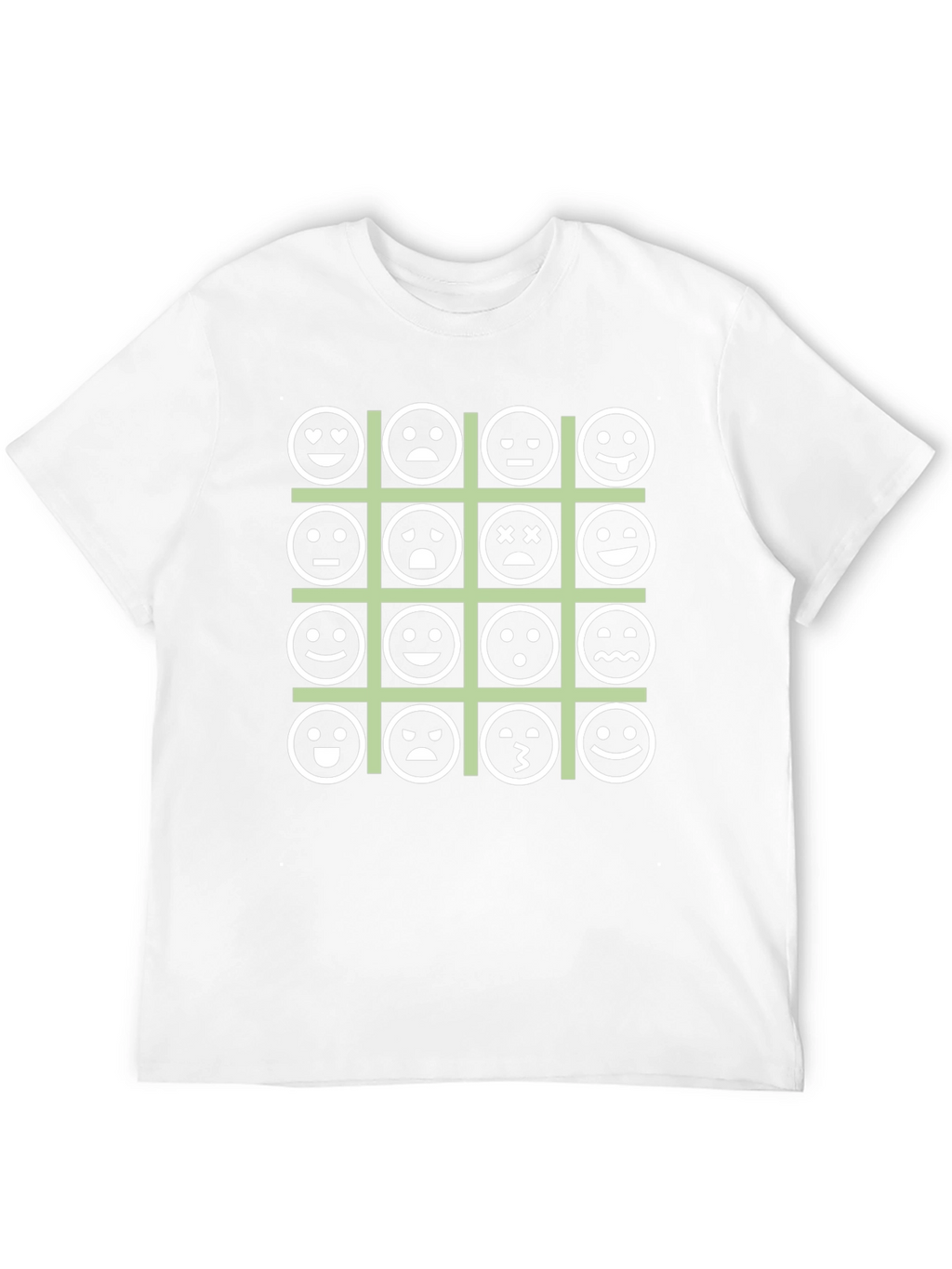 Emoji Expression Grid Black T-Shirt
