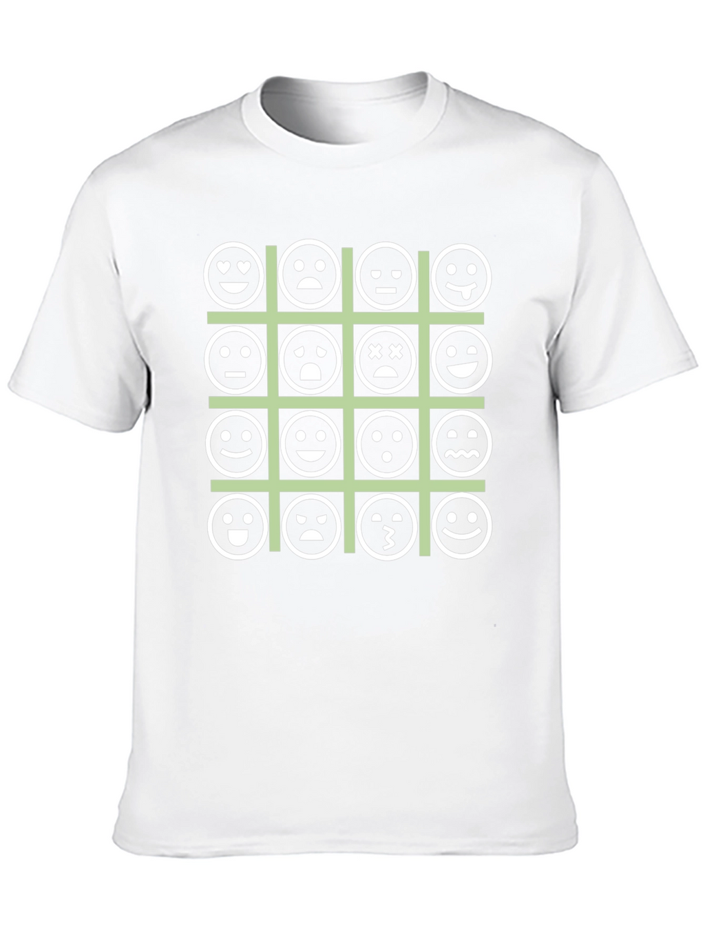 Emoji Expression Grid Black T-Shirt