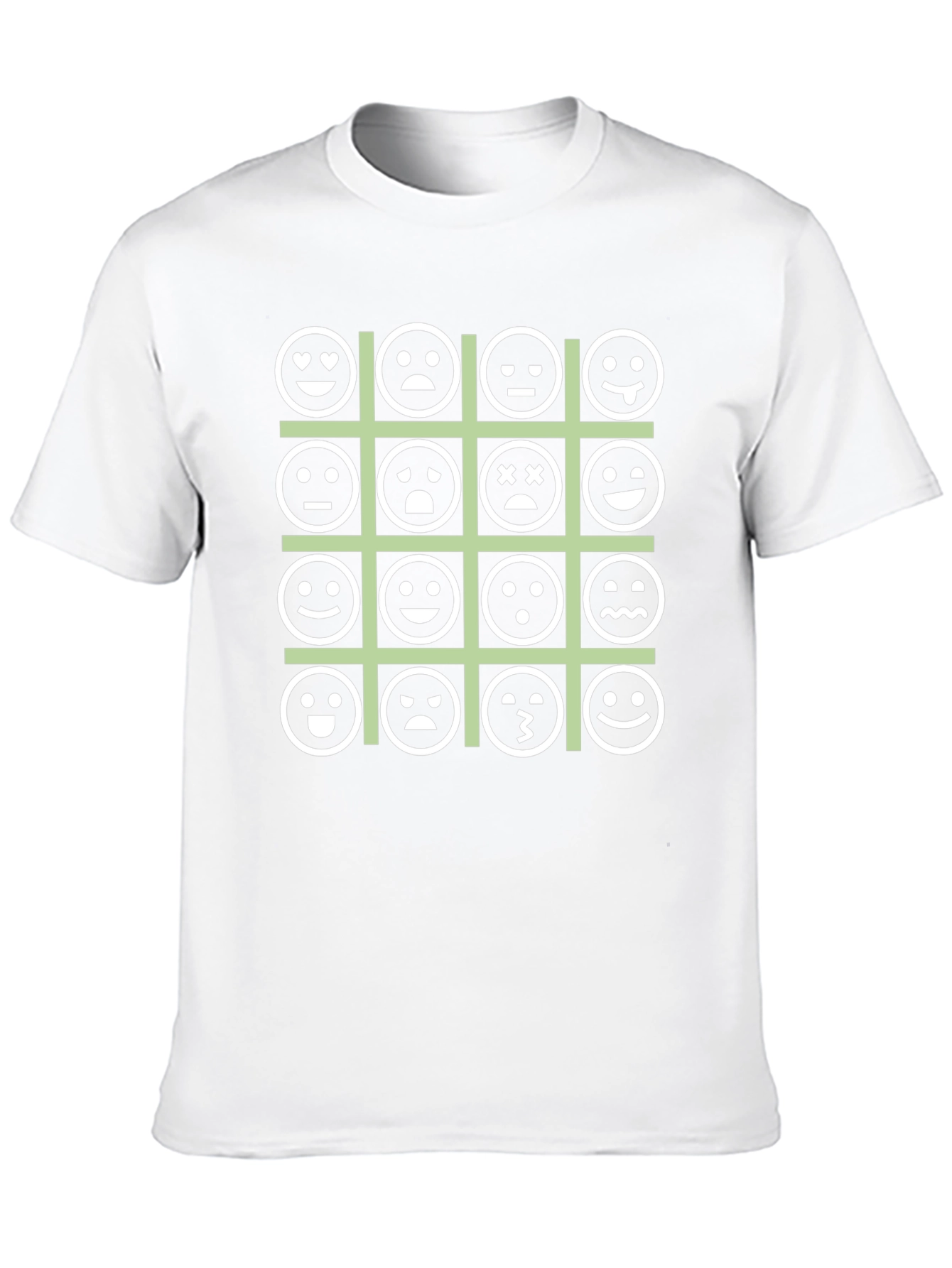 Emoji Expression Grid Black T-Shirt
