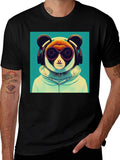 Cool Lemur Graphic Tee - Black Cotton