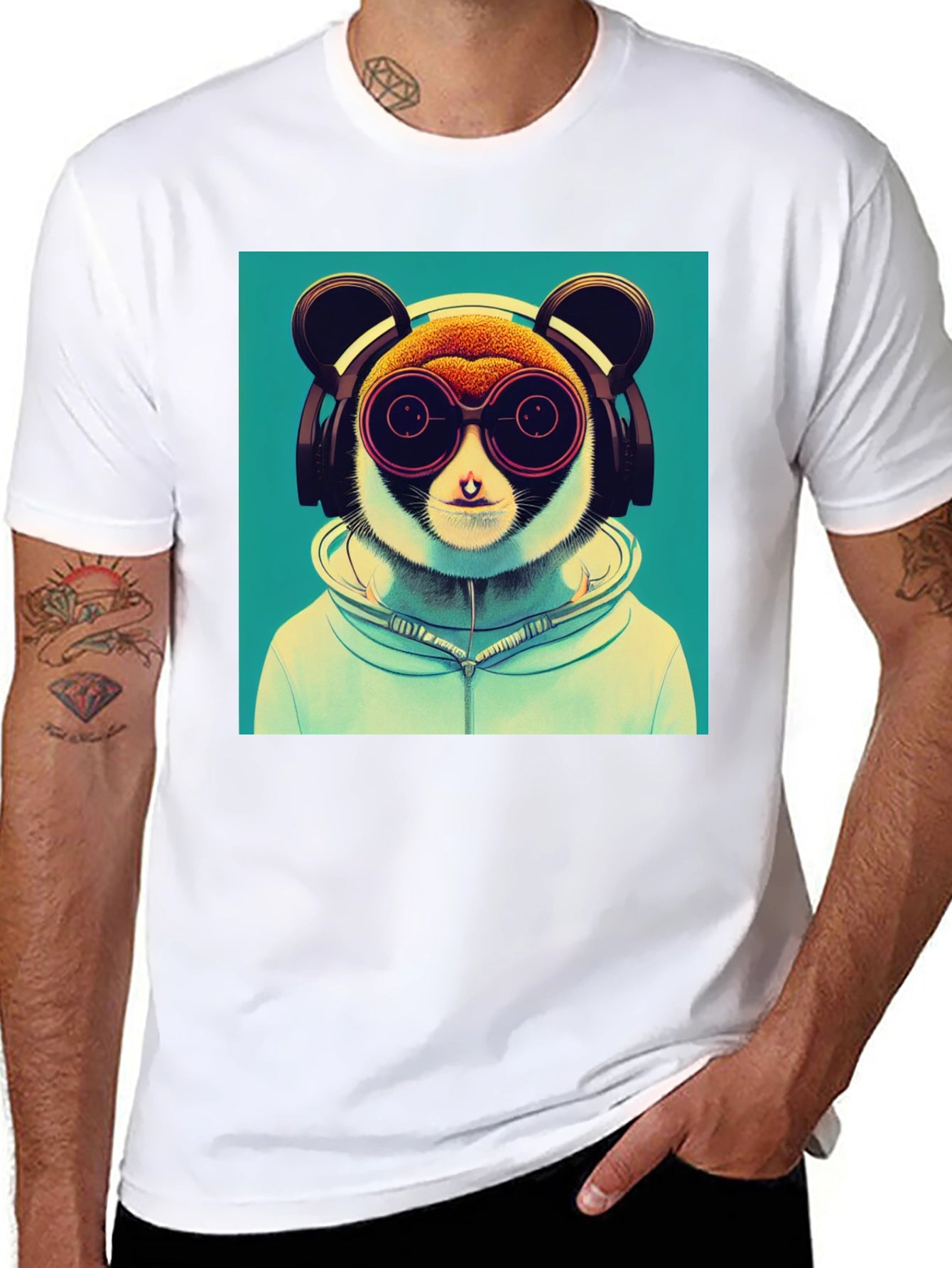 Cool Lemur Graphic Tee - Black Cotton