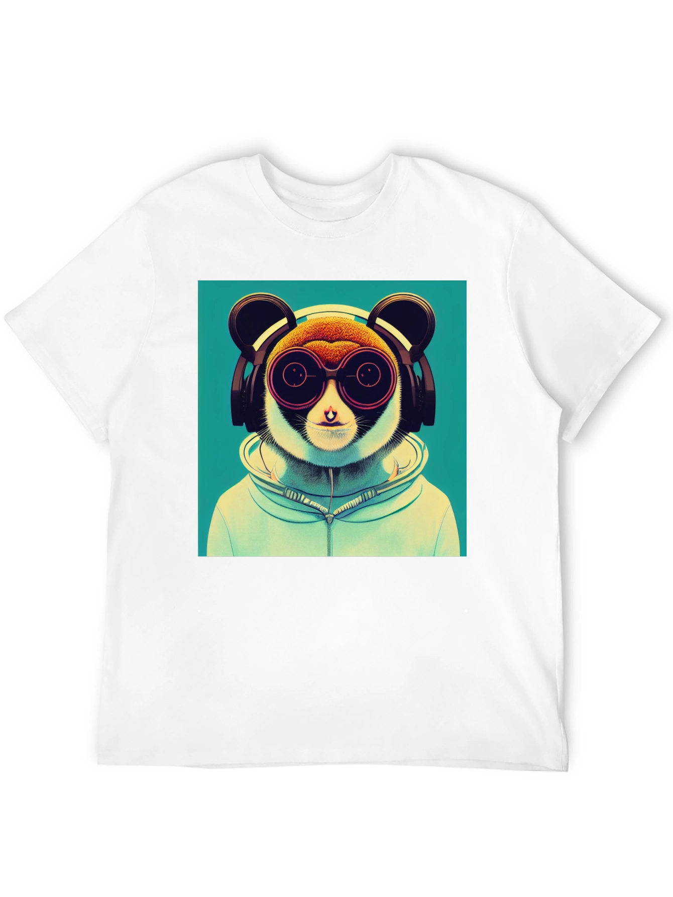 Cool Lemur Graphic Tee - Black Cotton