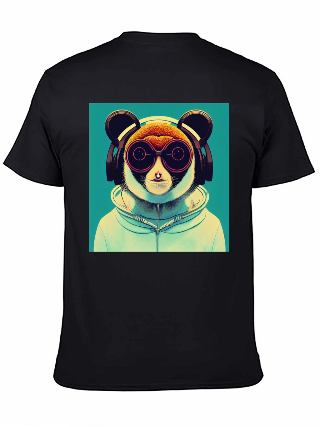 Cool Lemur Graphic Tee - Black Cotton