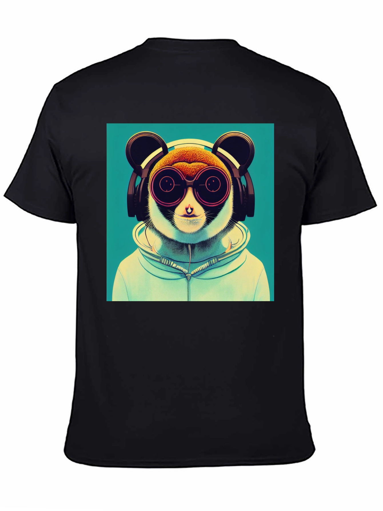 Cool Lemur Graphic Tee - Black Cotton