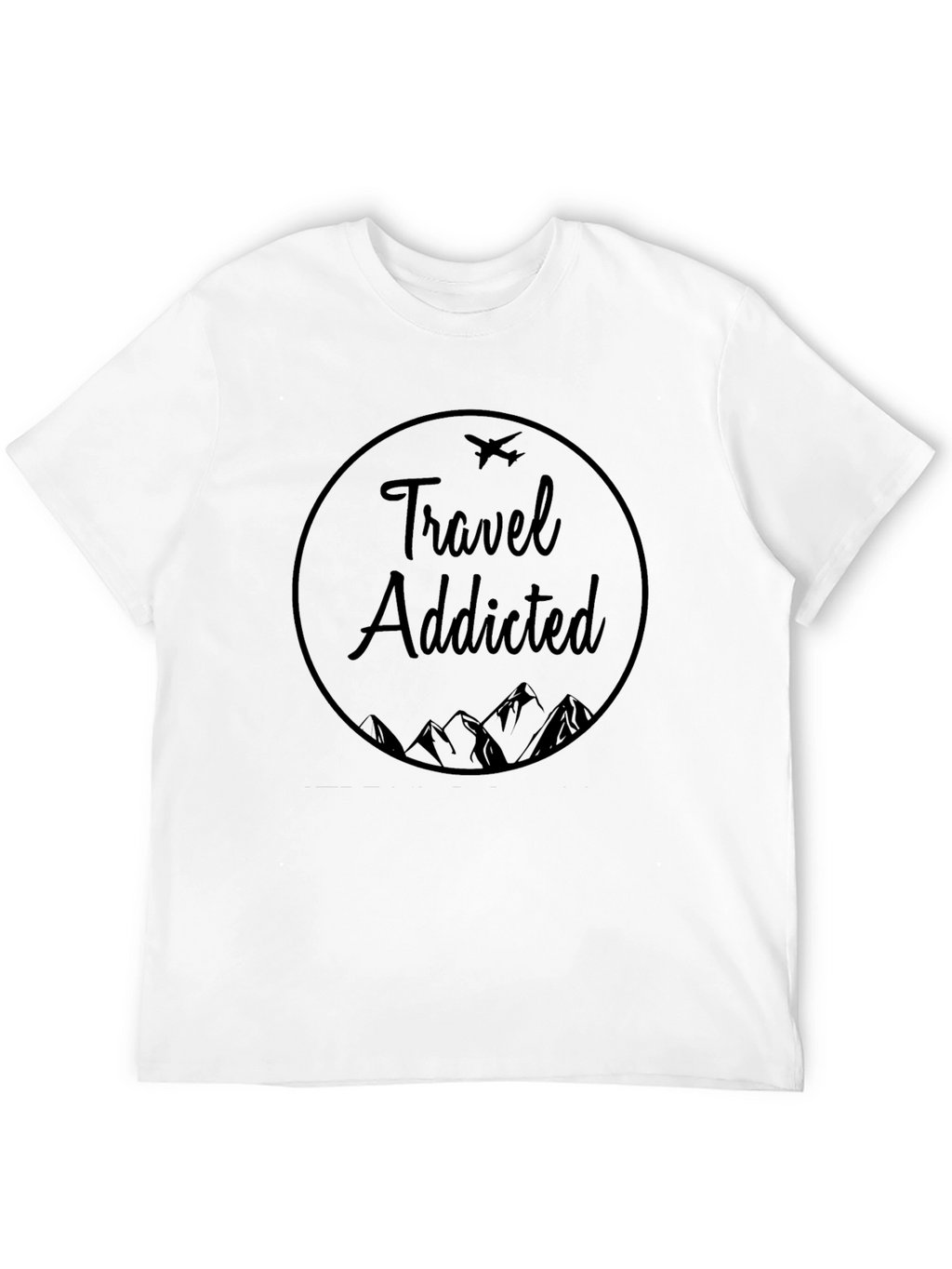 Travel Addicted Graphic Tee - Black Cotton Blend