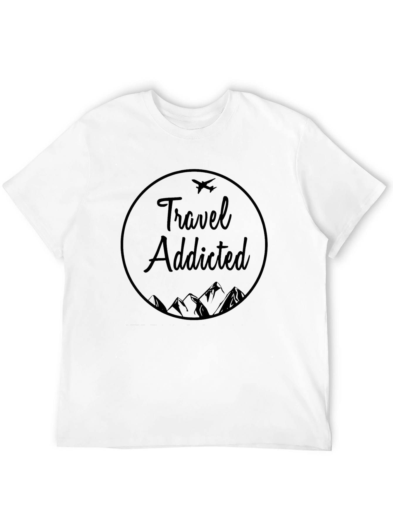 Travel Addicted Graphic Tee - Black Cotton Blend