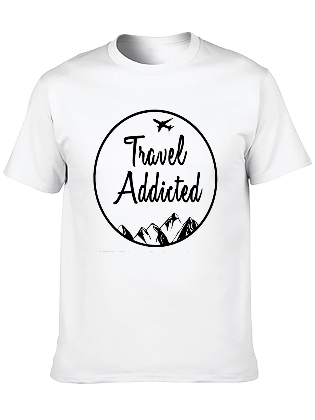 Travel Addicted Graphic Tee - Black Cotton Blend