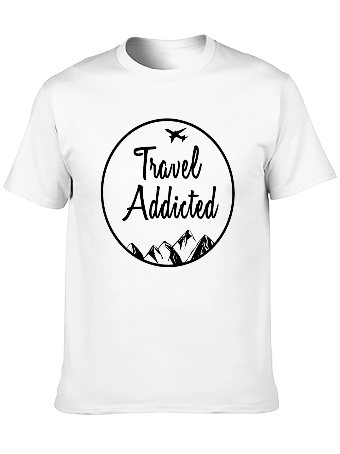 Travel Addicted Graphic Tee - Black Cotton Blend