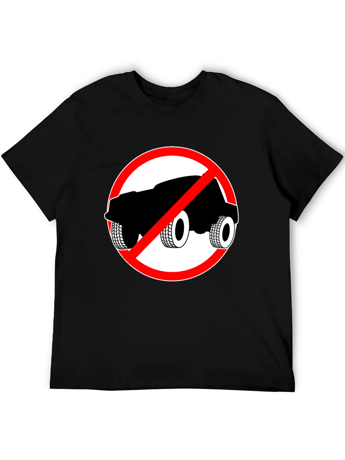 No Cars Allowed Black T-Shirt