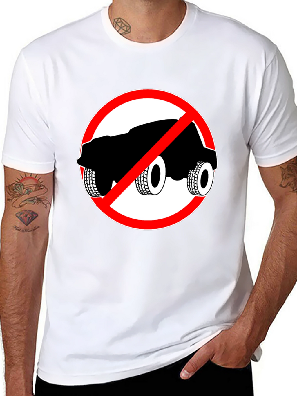 No Cars Allowed Black T-Shirt