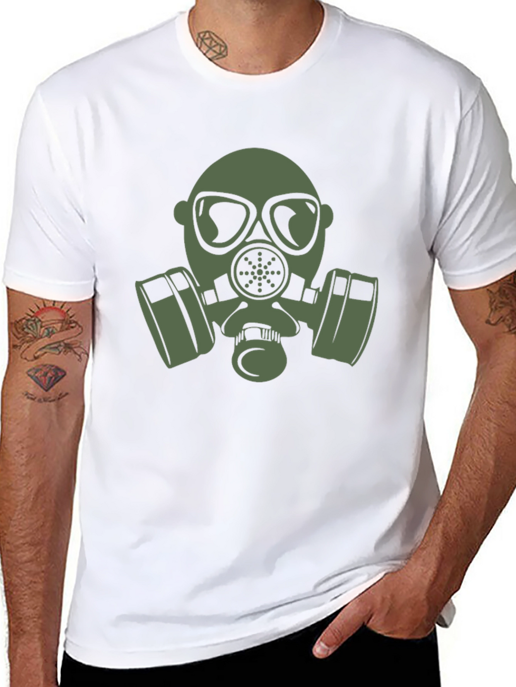Gas Mask Graphic Tee - Black Casual T-Shirt