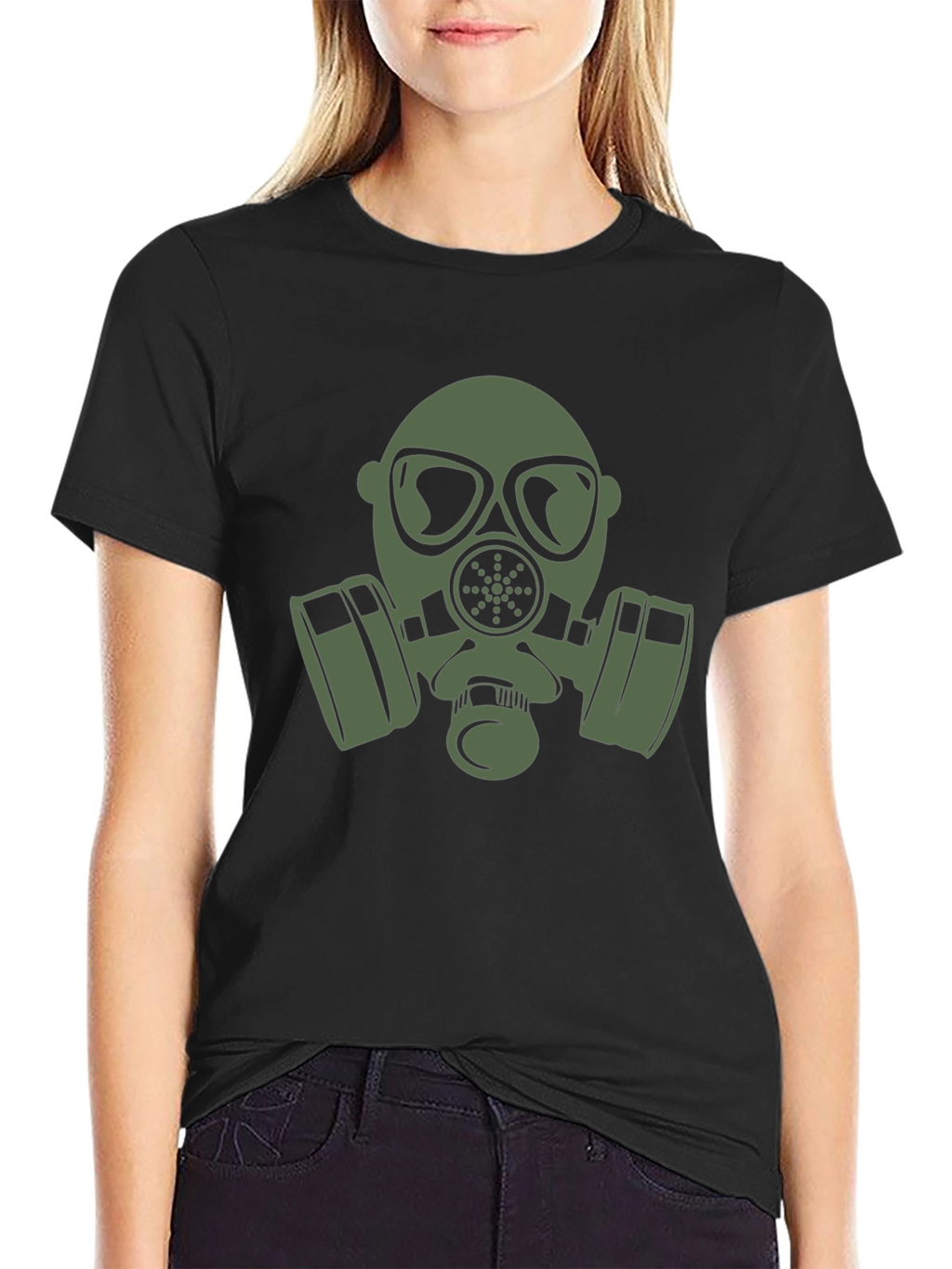 Gas Mask Graphic Tee - Black Casual T-Shirt