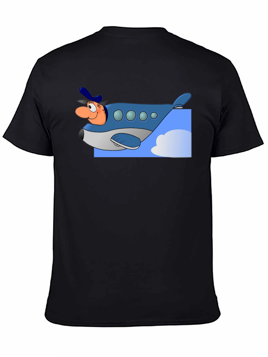 Cartoon Airplane Pilot Graphic T-Shirt