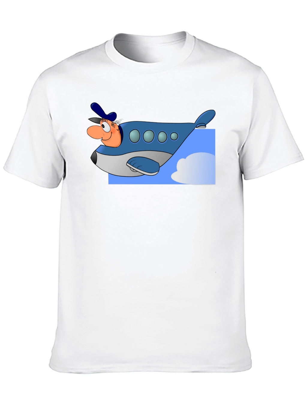 Cartoon Airplane Pilot Graphic T-Shirt
